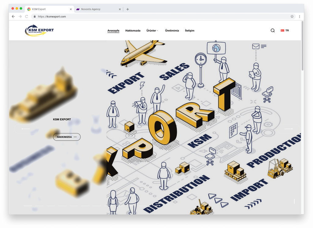 KSM Export bedrijf pagina met diensten overzicht